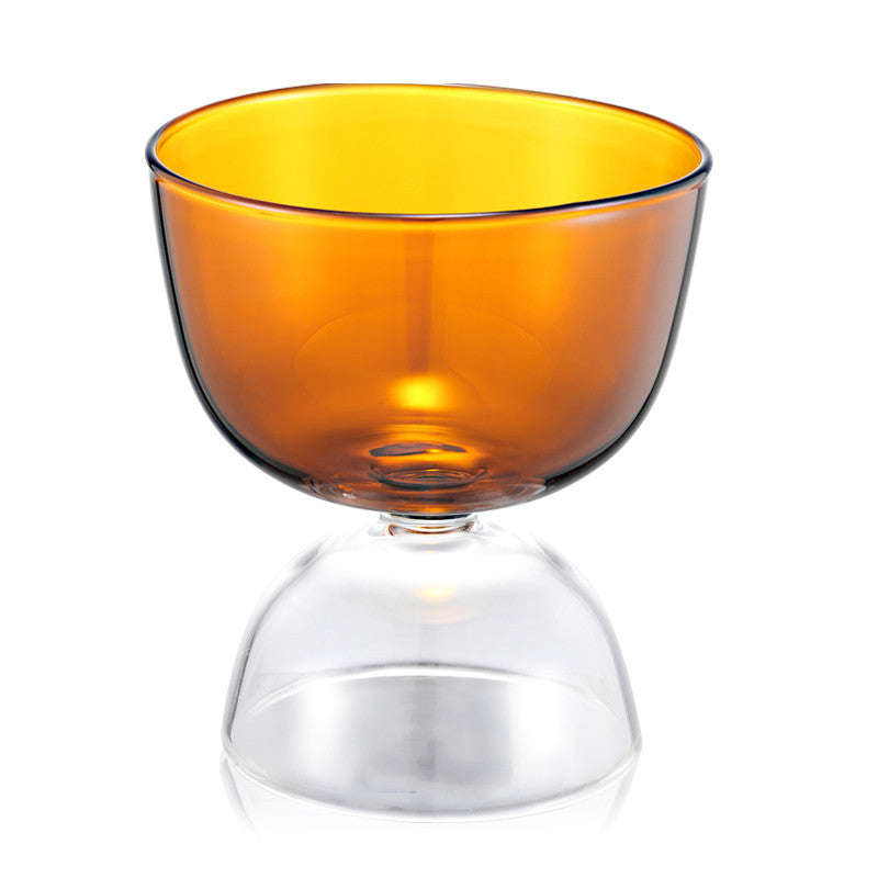 Coloured glass tumbler - Green and Orange