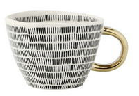 Geometric Ceramic Mugs with Golden Handle