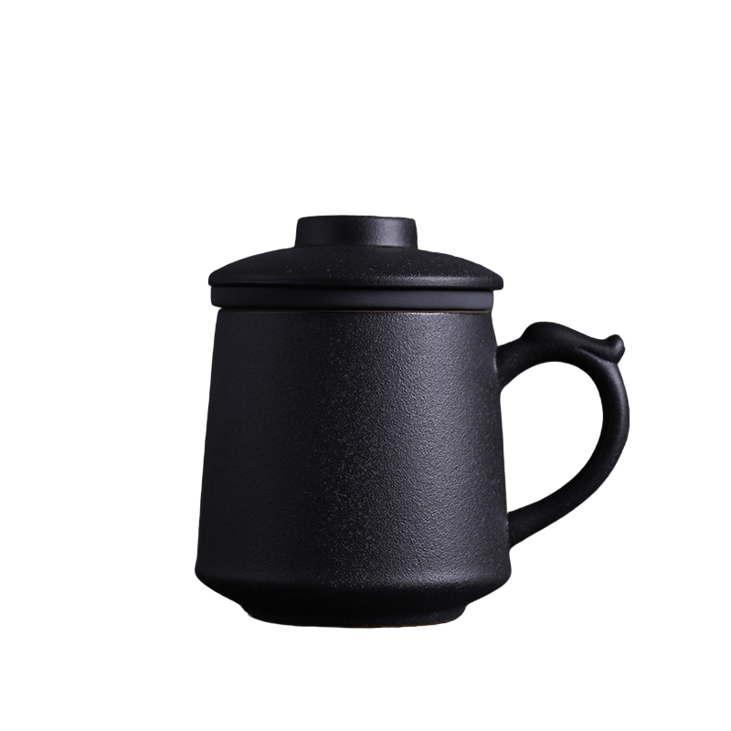 Black Ceramic Mug with Filter