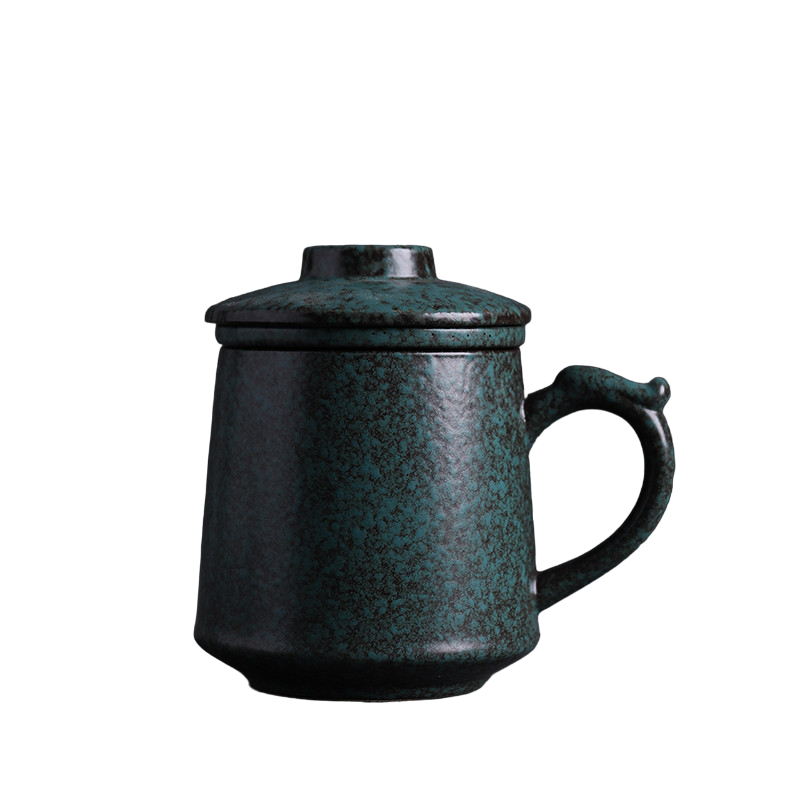 Green Ceramic Mug with Filter