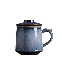 Blue Ceramic Mug with Filter