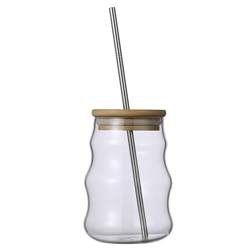 Glass tumbler with straw - 2 styles