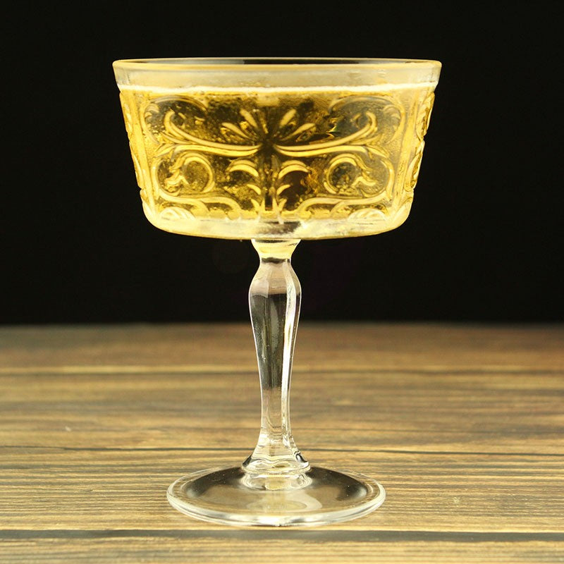 Engraved Tall Cocktail Glass Wide Glass - Green Moon