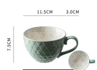 Ceramic Mugs with Solid Colors and Inner Pattern - 16 styles