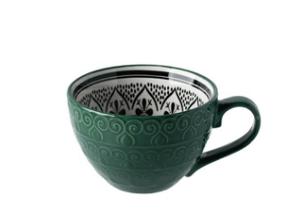 Ceramic Mugs with Solid Colors and Inner Pattern - 16 styles