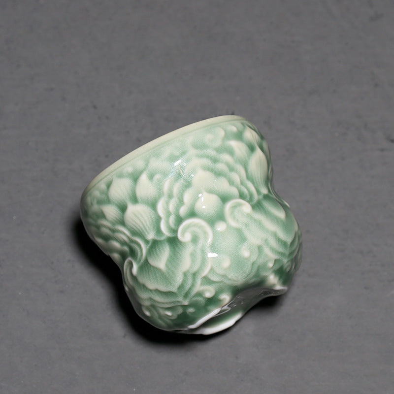 Celadon Textured Ceramic Tea Cup