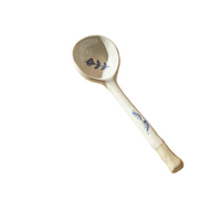 Blue Flower Ceramic Spoon with Long Handle