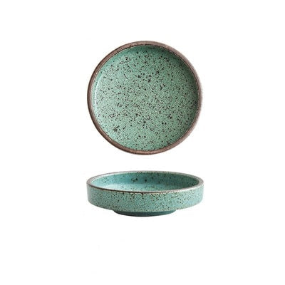 Rustic Ceramic Sauce Plate - Teal