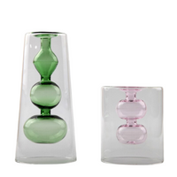 European Double Layered Glass Vase