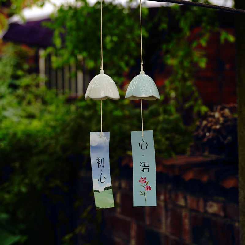 Ceramic Wind Chimes with Flower Shapes - 9 Styles