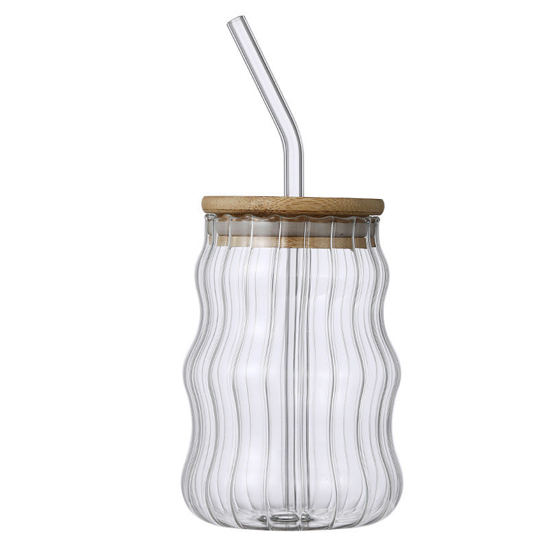 Glass tumbler with straw - 2 styles