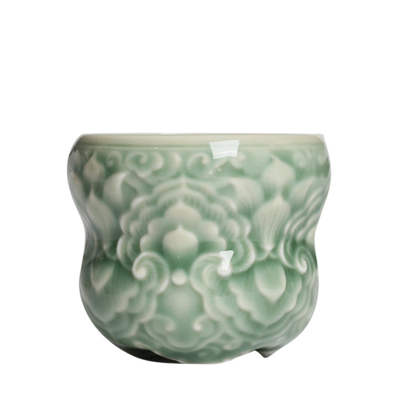 Celadon Textured Ceramic Tea Cup