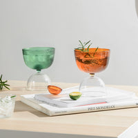 Coloured glass tumbler - Green and Orange