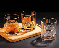 Gold /Transparent Whiskey Glass