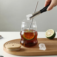 Glass tumbler with straw - 2 styles