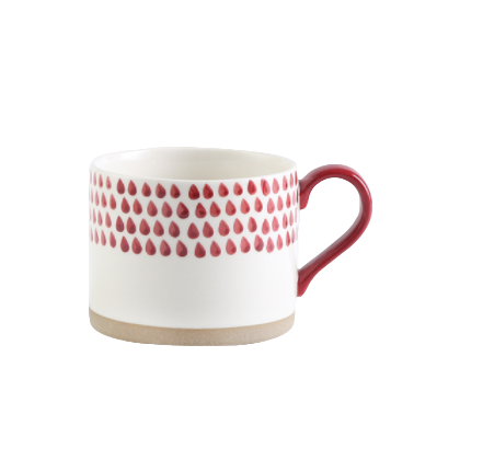 Red Raindrop Ceramic Mug