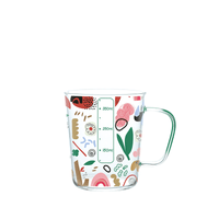 400ml Nature Pattern Glass Mug - Green Moon