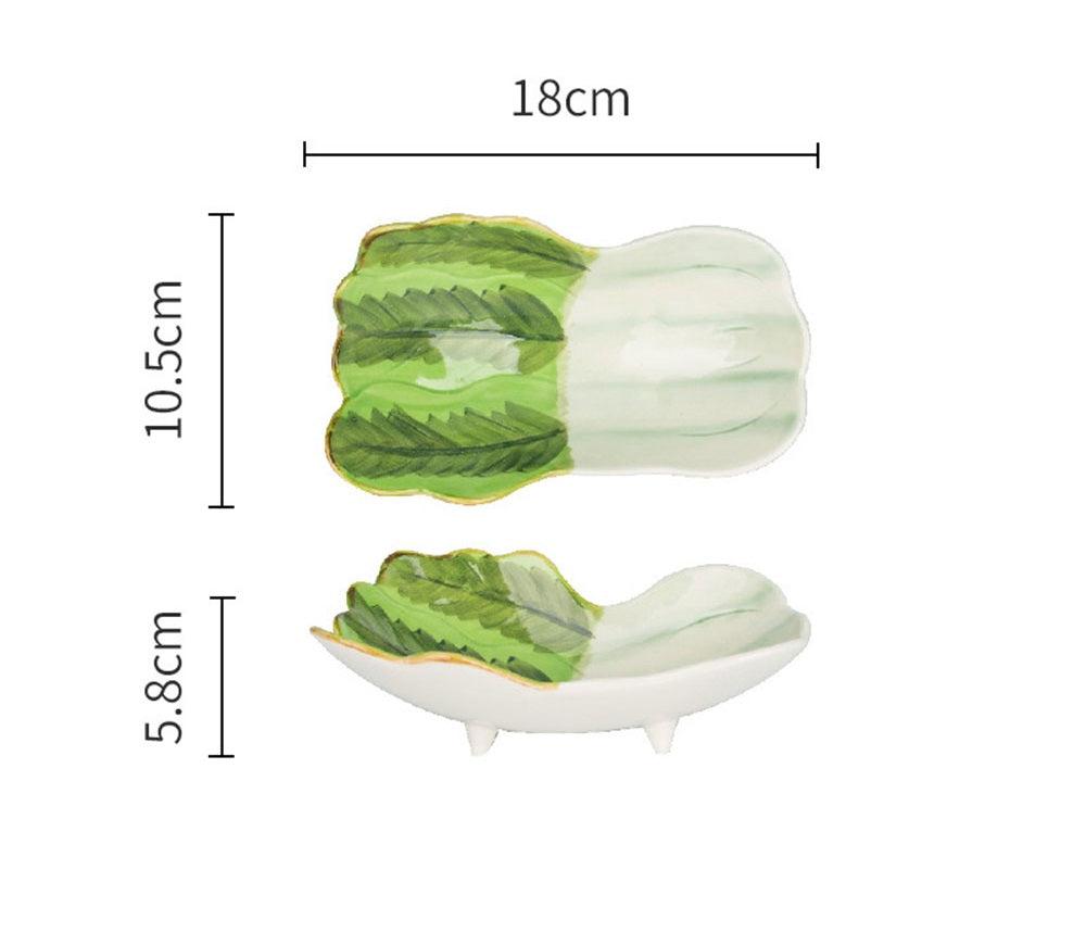 Bok Choy Shaped Small Plate - Green Moon