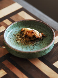 Rustic Ceramic Sauce Plate - Teal