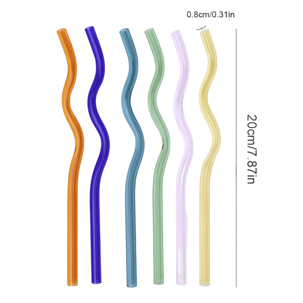 Coloured glass straws - Green Moon