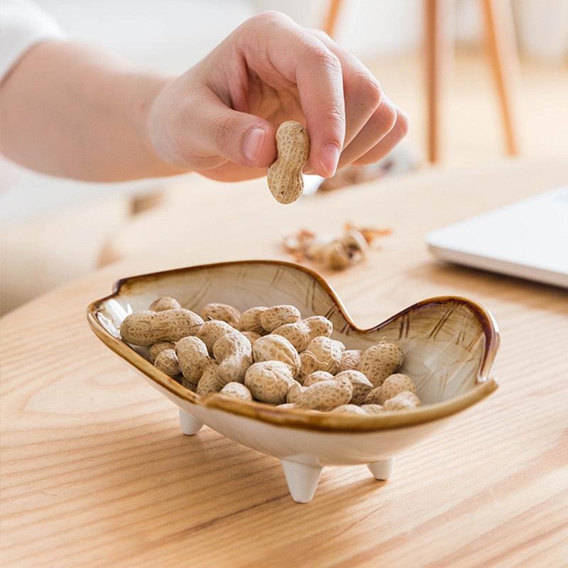 Peanut Shaped Small Plate - Green Moon