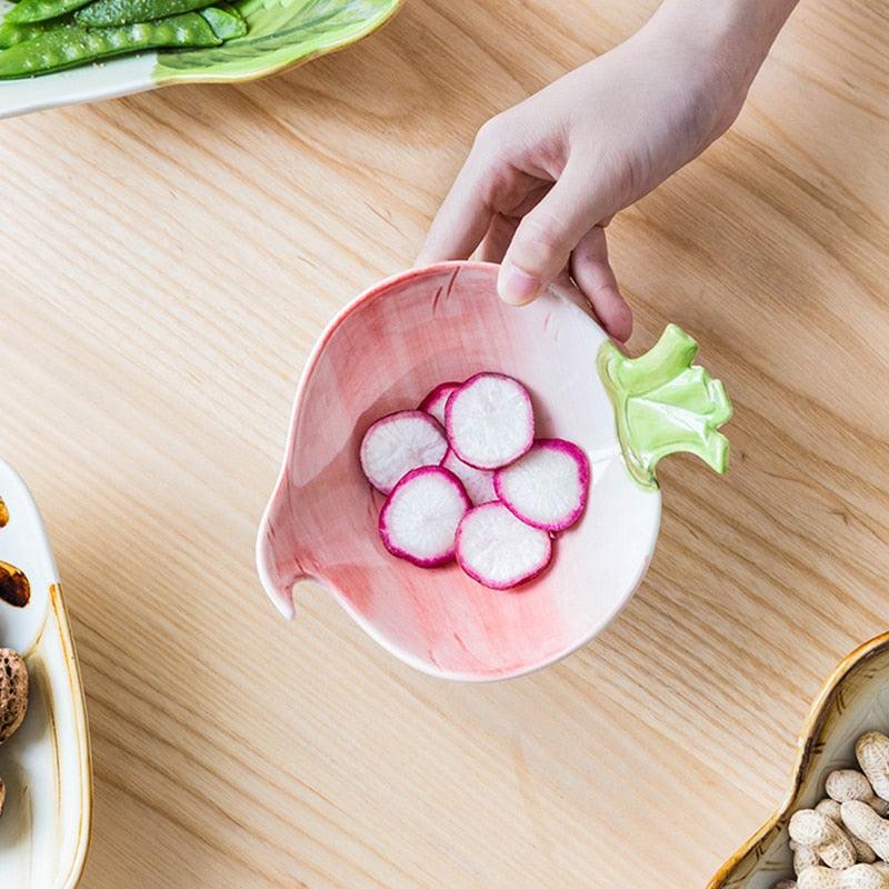 Radish Shaped Small Plate - Green Moon