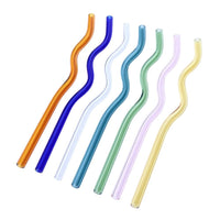 Coloured glass straws - Green Moon