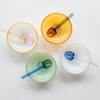 Coloured Glass Spoons - Green Moon