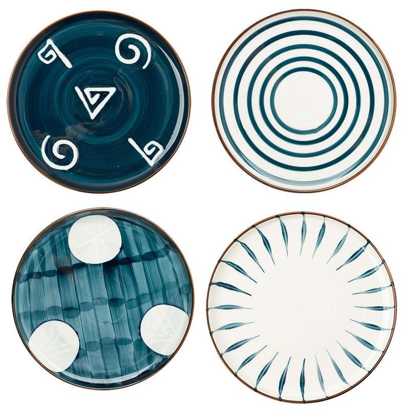 Minimalistic and Abstract Pattern Porcelain Plate - Green Moon