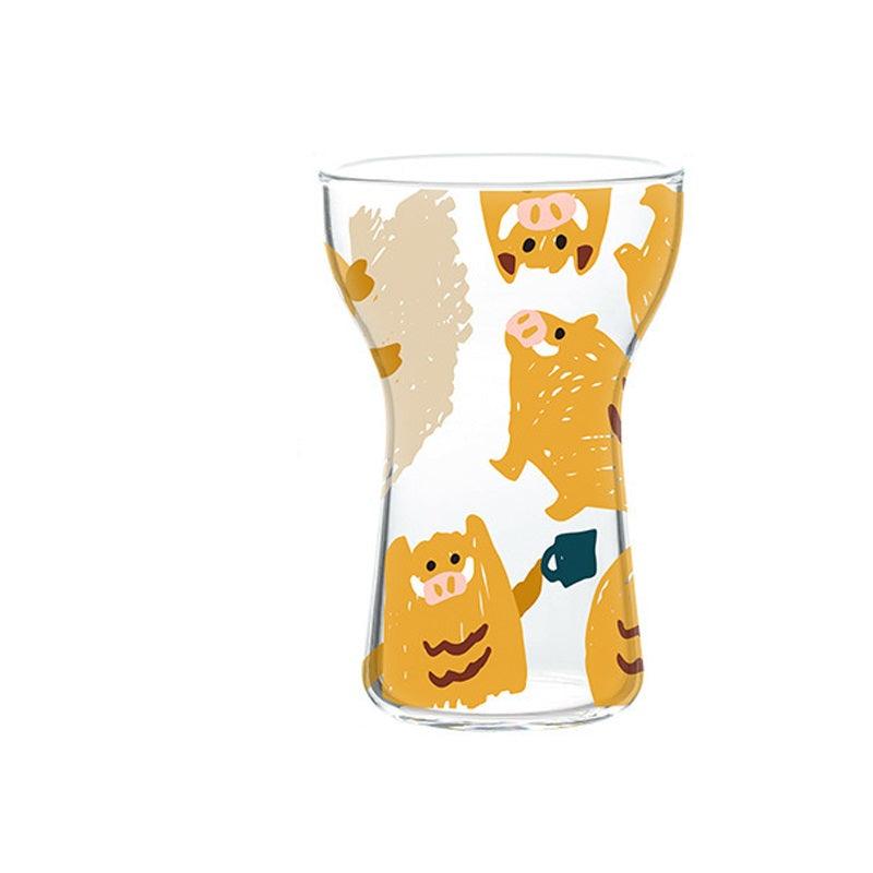 400ml Pig Glass Tumbler - Green Moon