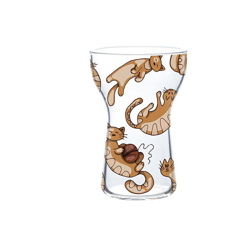 400ml Cat Glass Tumbler - Green Moon