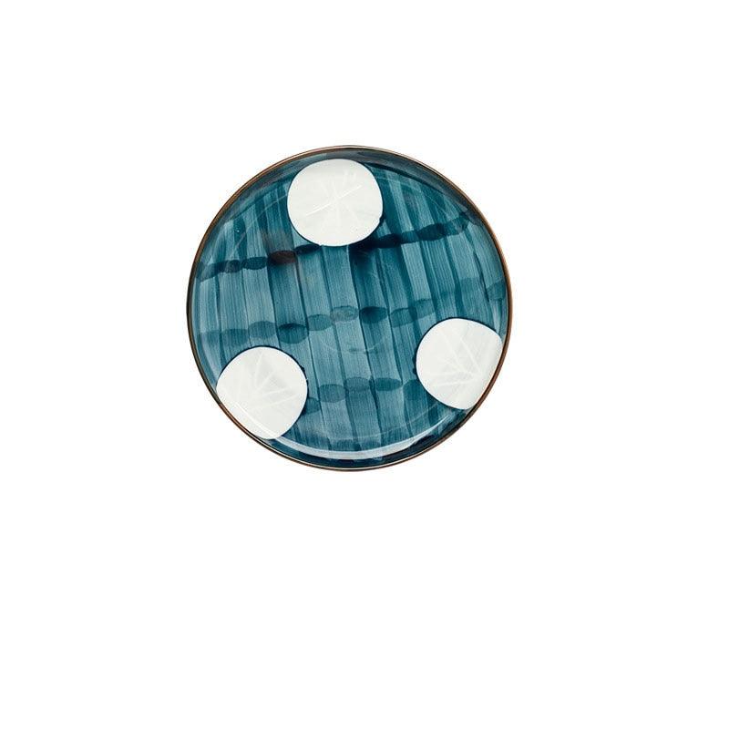 Minimalistic and Abstract Pattern Porcelain Plate - Green Moon