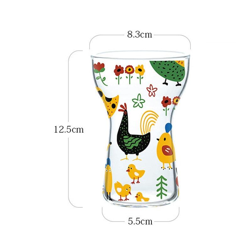 400 ml Chicken Glass Tumbler - Green Moon