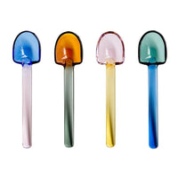 Coloured Glass Spoons - Green Moon